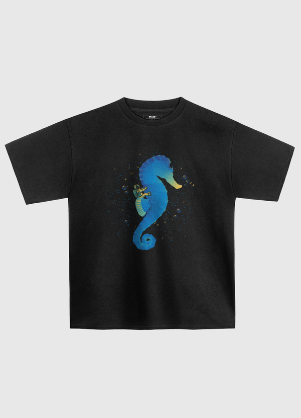 Riding a Sea Horse Astro Oversized T-Shirt