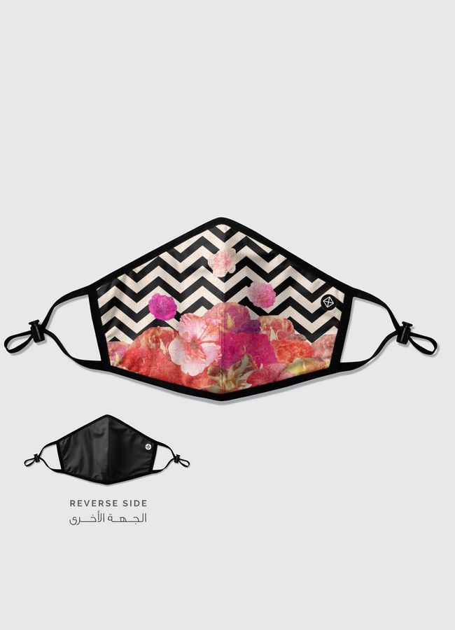 Chevron Flora II - Reversible Mask