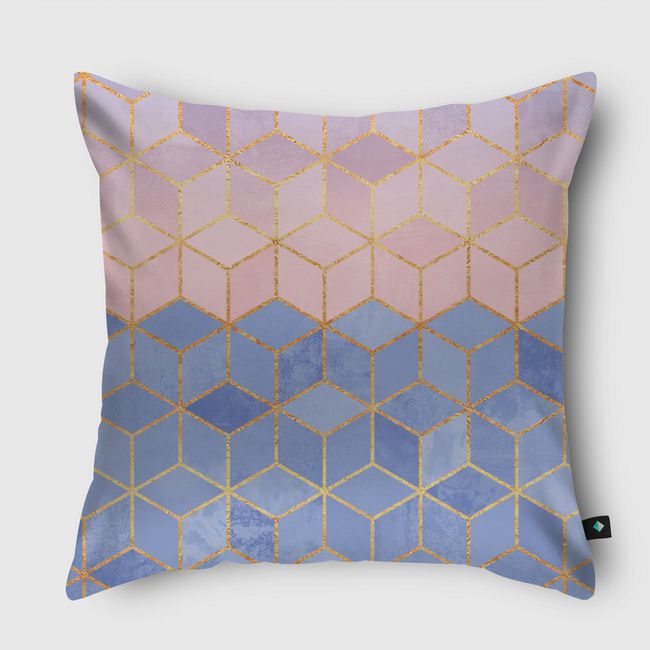 Rose Quartz And Serenity Cubes - Throw Pillow