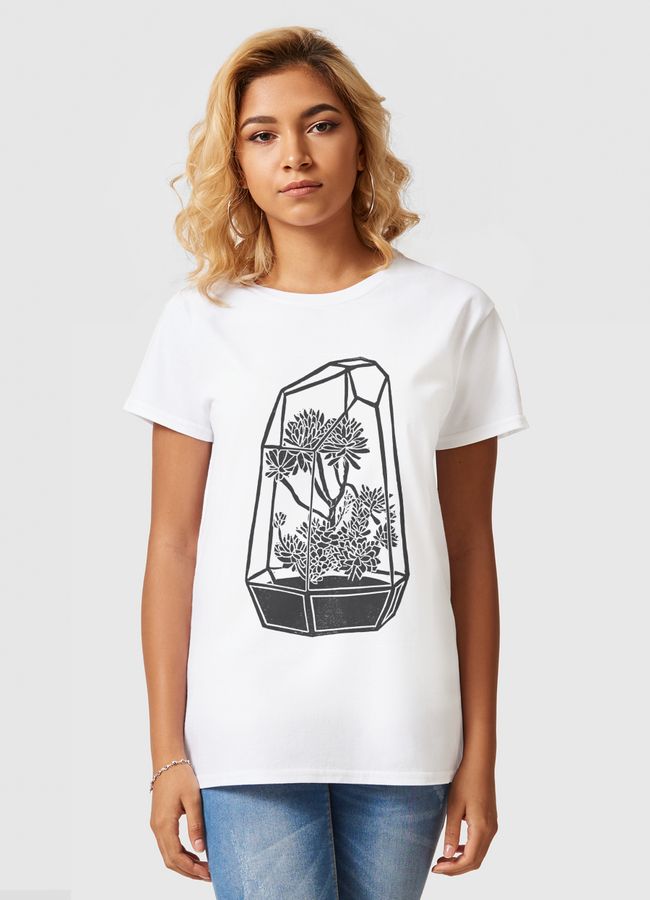 Terrarium Blockprint - Women Basic T-Shirt