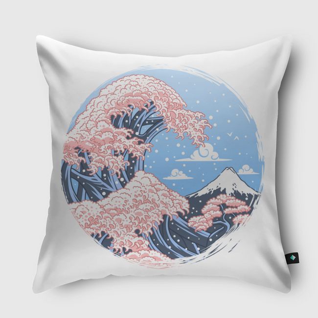 Wave Cherry Tree - Throw Pillow