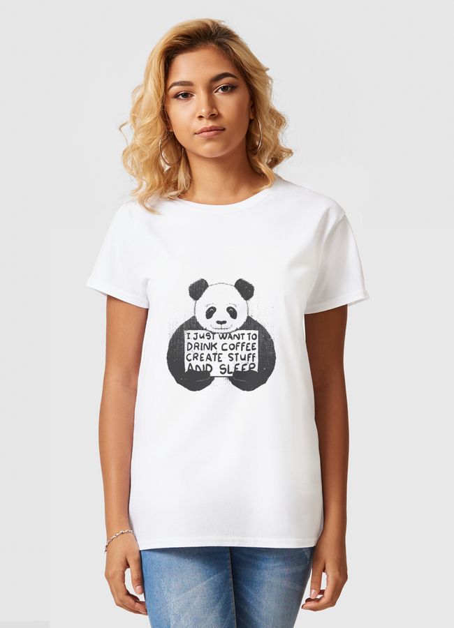 I just want to drink coffee create stuff and sleep - Women Basic T-Shirt