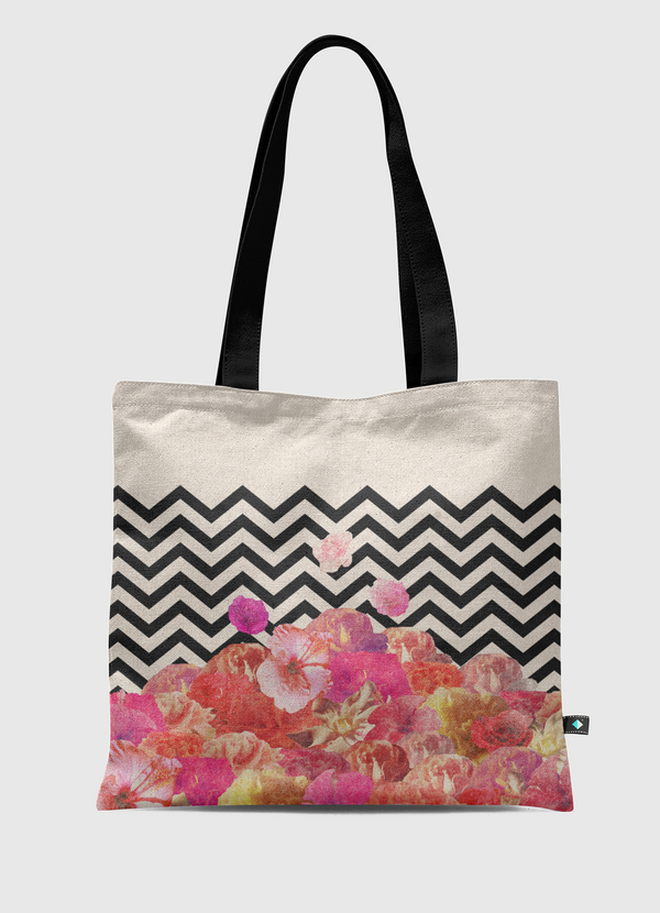 Chevron Flora II Tote Bag