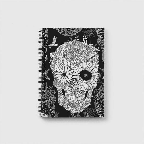 White flower skull Notebook