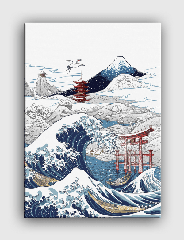 Snowy winter in Japan Canvas