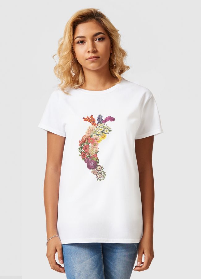 Flower Heart Spring - Women Basic T-Shirt