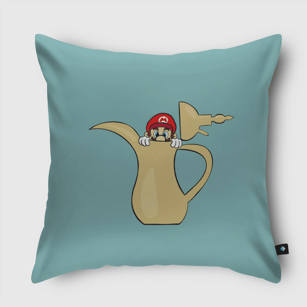 SuperMario & Arabic coffee Throw Pillow