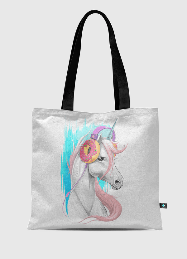 Unicorn in the headphones  Tote Bag