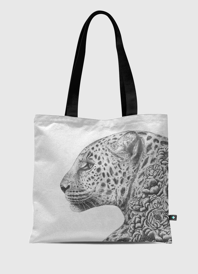 Leopard with flowers - Tote Bag