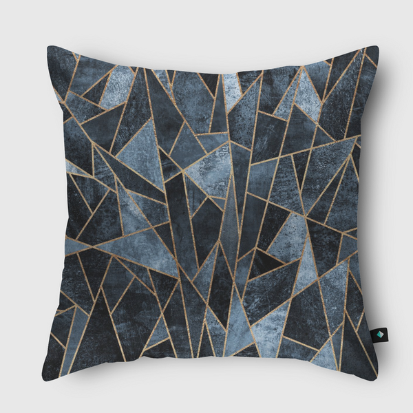 Shattered Soft Dark Blue Throw Pillow