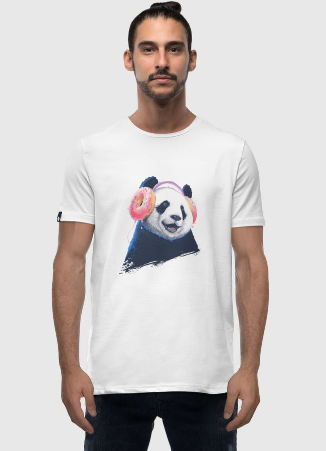 Panda in headphones - Men Premium T-Shirt