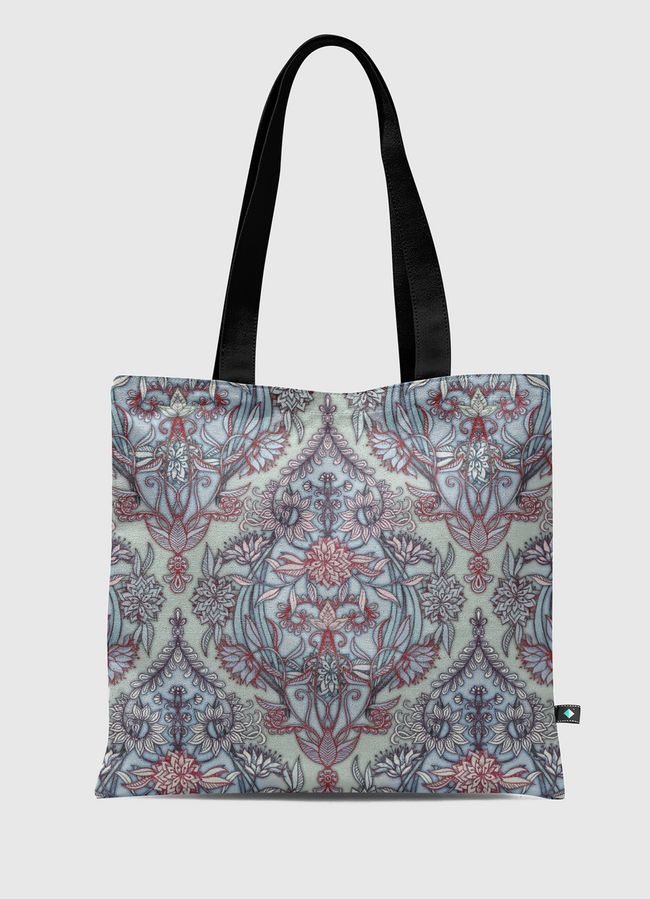 Red & Blue Nature Doodle - Tote Bag