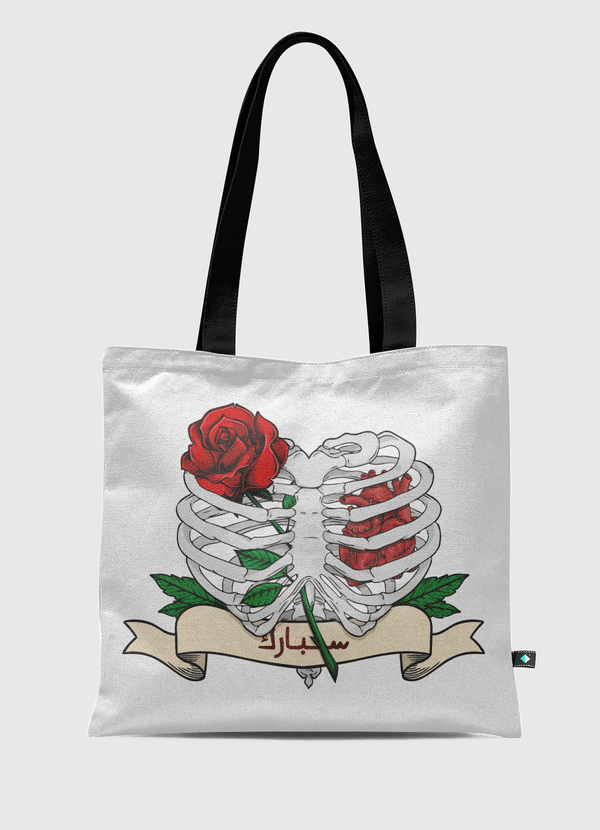 Skeleton Heart Tote Bag